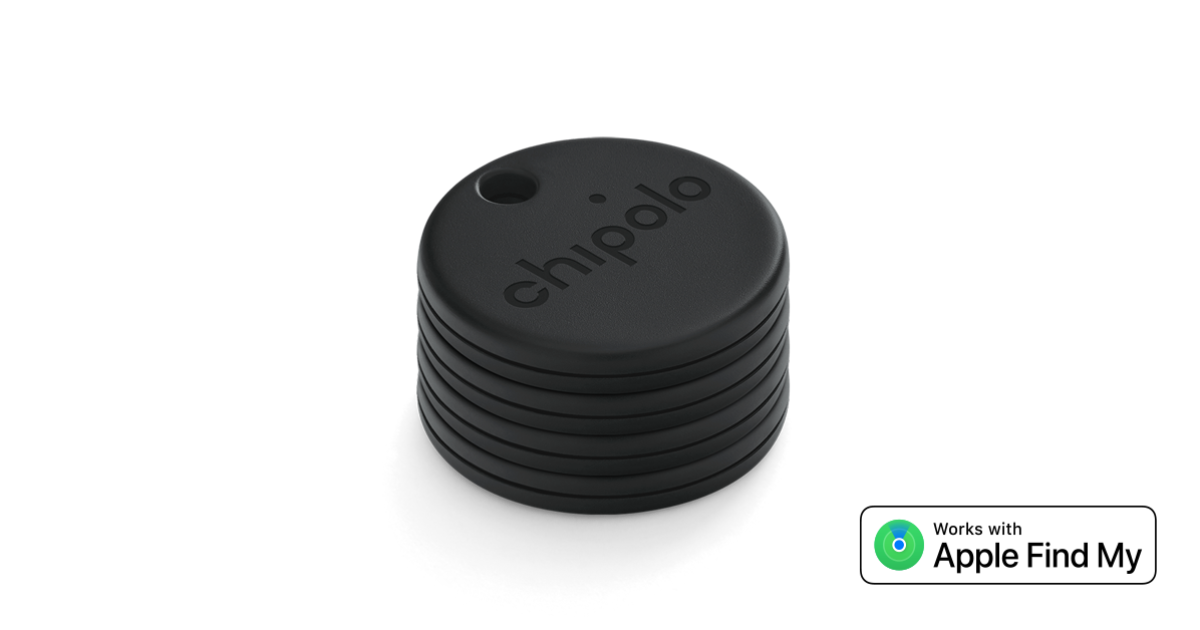  Chipolo ONE Spot - 4 Pack - Finder, Bluetooth Tracker - Works  with The Apple Find My app (only for iOS) (Almost Black) : Electronics