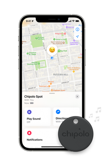 Chipolo ONE Spot (2021) - Key Finder, Bluetooth Tracker for Keys, Bag -  Works with The Apple Find My app (only for iOS) (Almost Black)