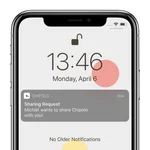 Chipolo key finder share request notification on phone