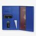 Passport cover alligator finishing stainless steel color peony blue chipolo finder