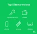 Chipolo trackin tag top 5 things we lose blog infographics