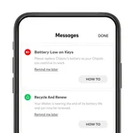 Chipolo key finder smart tag low battery notification